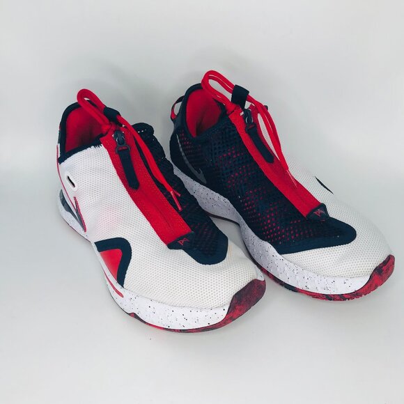 Nike Mens PG4 USA Basketball Shoes CD5079-101 White University Red Blue Sz 10 - Picture 1 of 16